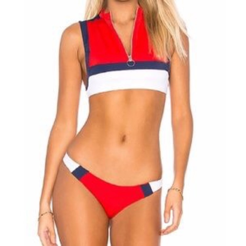 FRANKIES RACER ZIP UP BIKINI❤️🤍💙